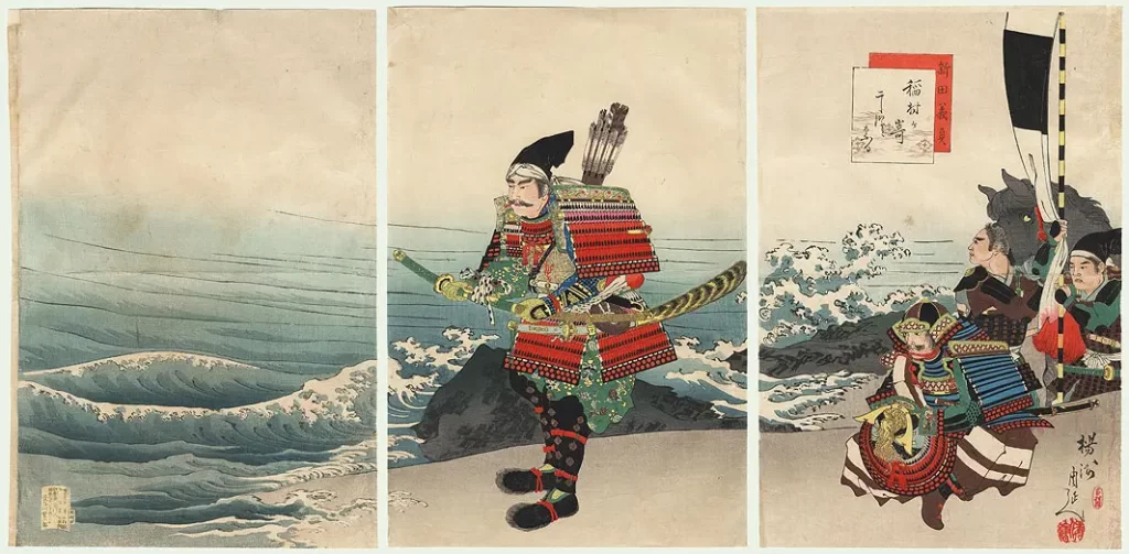 Nitta Yoshisada with his samurai troops