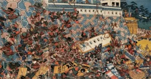 Kamakura army attacking Akasaka fortress