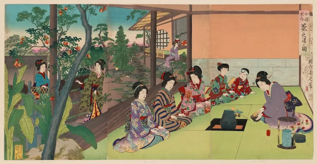 Ladies having a tea ceremony